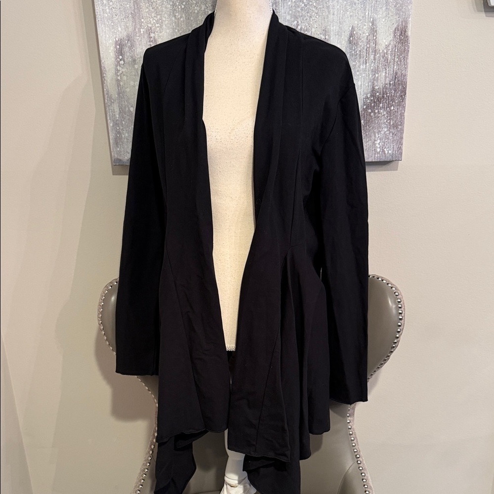 Lysse Black Open Front Cardigan size Large